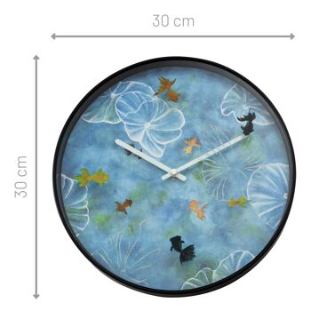 Horloge murale 30cm - Silencieuse - Bleu - Plastique - "Pond" 4