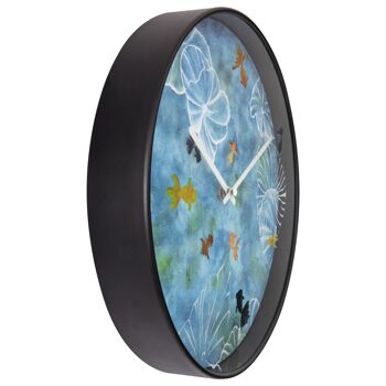 Horloge murale 30cm - Silencieuse - Bleu - Plastique - "Pond" 5