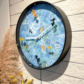 Horloge murale 30cm - Silencieuse - Bleu - Plastique - "Pond" 6