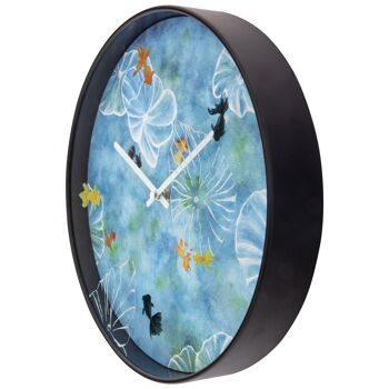 Horloge murale 30cm - Silencieuse - Bleu - Plastique - "Pond" 10