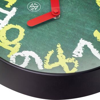 Horloge murale 30cm - Silencieuse - Vert - Plastique - "Tableau noir" 3