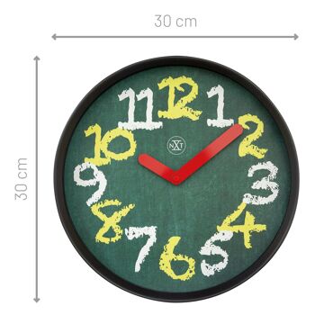 Horloge murale 30cm - Silencieuse - Vert - Plastique - "Tableau noir" 4