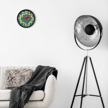 Horloge murale 30cm - Silencieuse - Vert - Plastique - "Tableau noir" 9
