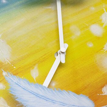 Horloge murale 30cm - Silencieuse - Multicolore - Plastique - "Plumes" 2