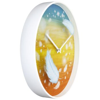 Horloge murale 30cm - Silencieuse - Multicolore - Plastique - "Plumes" 4