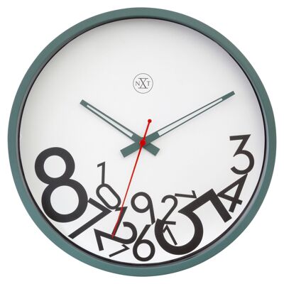 Wall clock 30cm-Silent-Plastic- "Dropped Numbers"
