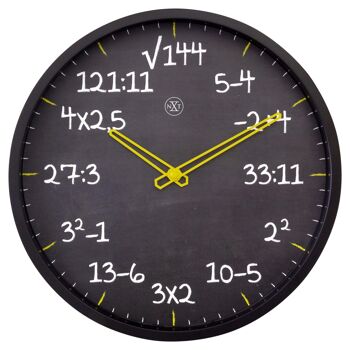 Horloge murale 30cm-Silencieux-Plastique- "Maths" 1