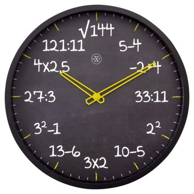 Reloj de pared 30cm-Silencioso-Plástico- "Matemáticas"