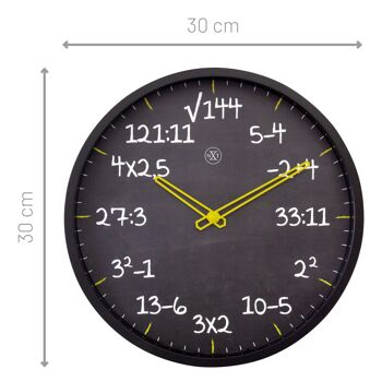 Horloge murale 30cm-Silencieux-Plastique- "Maths" 4