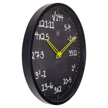 Horloge murale 30cm-Silencieux-Plastique- "Maths" 5