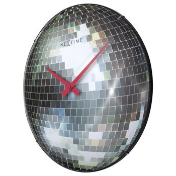 Horloge murale 35cm-Silent-Dome Glass- "Disco Ball" 6