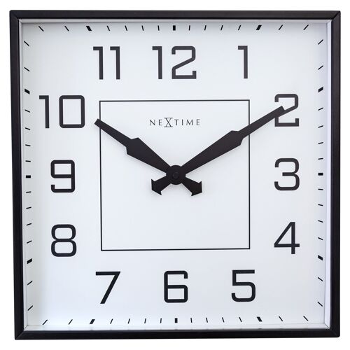 Wall clock 35x35cm-Silent-Arabic-Metal- "Be Square"