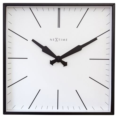 Wall clock 35x35cm-Silent-Stripes-Metal- "Be Square"