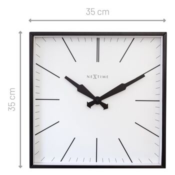 Horloge murale 35x35cm-Silent-Stripes-Métal- "Be Square" 4