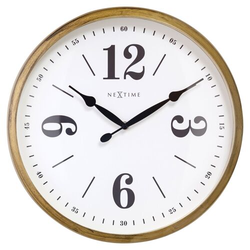 Wall clock 39cm-Silent-White-Metal- "Classic"