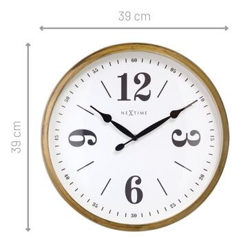 Horloge murale 39cm-Silencieux-Blanc-Métal- "Classic" 5