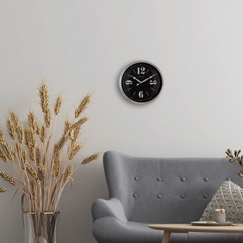Horloge murale 39cm-Silencieux-Blanc-Métal- "Classic" 12