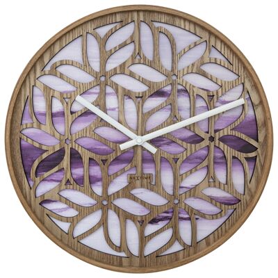 Orologio da parete 40 cm - Silenzioso - Viola - Legno - "Yogi"
