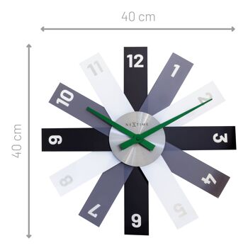 Horloge murale 40cm-Silencieuse-Acrylique/Métal- "Plexi" 12