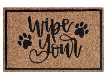 Tapis coco "wipe" 60 x 40 cm paillasson paillasson paillasson tapis anti-poussière porte d'entrée 2