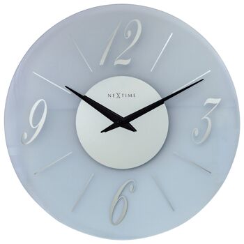 Horloge murale 43cm - Silencieuse - Verre - Dépoli/Miroir - "Dali Round" 1