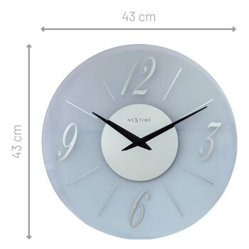 Horloge murale 43cm - Silencieuse - Verre - Dépoli/Miroir - "Dali Round" 3