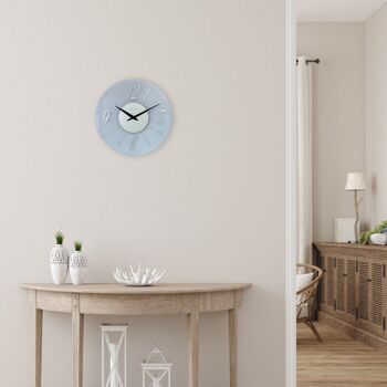 Horloge murale 43cm - Silencieuse - Verre - Dépoli/Miroir - "Dali Round" 8