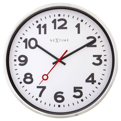Reloj de Pared 45cm-Silencioso-Aluminio- "Estación"