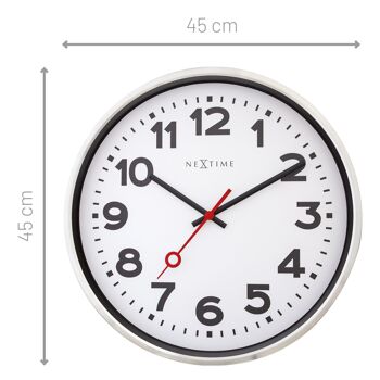 Horloge Murale 45cm-Silencieuse-Aluminium- "Station" 4
