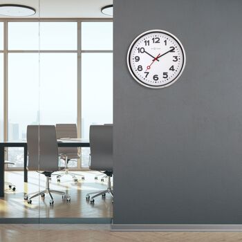 Horloge Murale 45cm-Silencieuse-Aluminium- "Station" 7