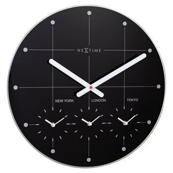 Horloge Murale 43cm-Silencieuse-Verre- "Big City" 9