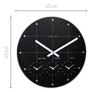 Horloge Murale 43cm-Silencieuse-Verre- "Big City" 12