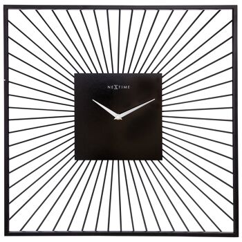 Horloge Murale 45x45x15cm - Silencieuse - Noir - Métal - "Vasco Square" 1