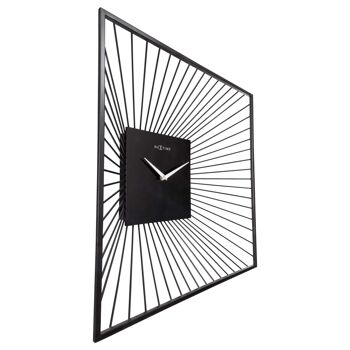 Horloge Murale 45x45x15cm - Silencieuse - Noir - Métal - "Vasco Square" 4