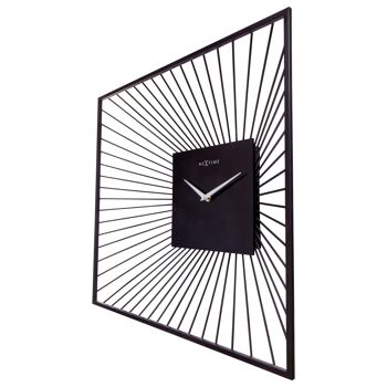 Horloge Murale 45x45x15cm - Silencieuse - Noir - Métal - "Vasco Square" 11
