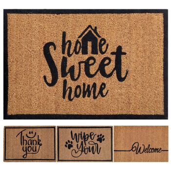 Tapis coco "sweet home" 60 x 40 cm paillasson paillasson paillasson tapis anti-poussière porte d'entrée 2