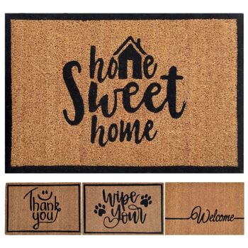Tapis coco "sweet home" 60 x 40 cm paillasson paillasson paillasson tapis anti-poussière porte d'entrée 1