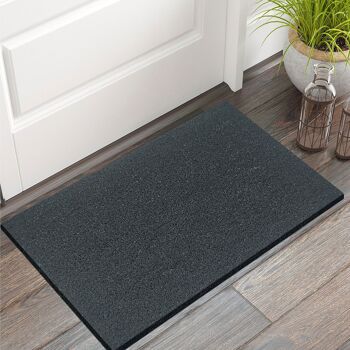 Tapis coco "uni gris 60x40cm" tapis anti-salissures paillasson paillasson monochrome pour porte d'entrée 3 couleurs 4