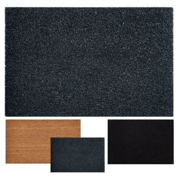 Tapis coco "uni gris 60x40cm" tapis anti-salissures paillasson paillasson monochrome pour porte d'entrée 3 couleurs 1
