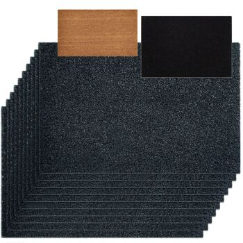 Lot de 10 paillassons "uni gris 60x40cm" tapis anti-salissures paillasson paillasson monochrome pour porte d'entrée 3 couleurs 2