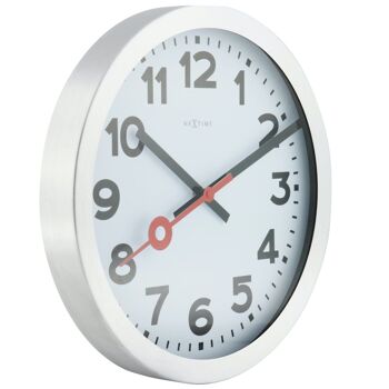 Horloge murale/ Horloge de table - 19 cm - Aluminium - Brossé - 'Station Numbers' 2