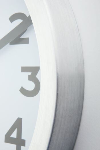 Horloge murale/ Horloge de table - 19 cm - Aluminium - Brossé - 'Station Numbers' 11