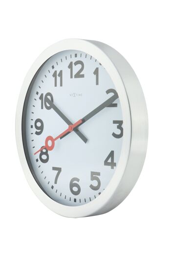 Horloge murale/ Horloge de table - 19 cm - Aluminium - Brossé - 'Station Numbers' 17
