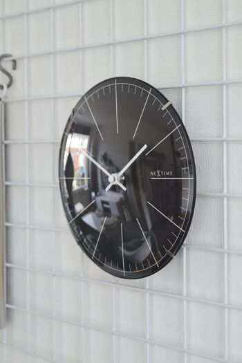 Horloge murale/ Horloge de table- 20 cm- Verre - Verre en forme de dôme- 'Big Stripe Mini Dome' 16