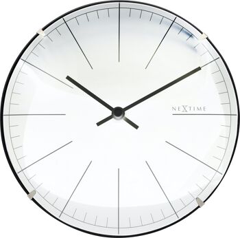 Horloge murale/ Horloge de table- 20 cm- Verre - Verre en forme de dôme- 'Big Stripe Mini Dome' 17