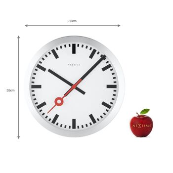 Horloge murale/horloge de table - 19 cm - Aluminium - Brossé - 'Station Stripe' 15