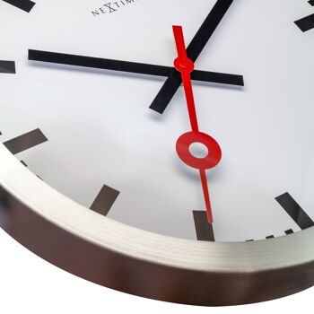 Horloge murale/horloge de table - 19 cm - Aluminium - Brossé - 'Station Stripe' 22