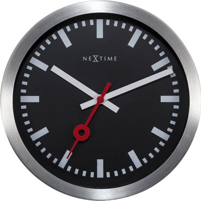 Reloj de pared/Reloj de mesa- 19 cm - Aluminio - 'Station Stripe'