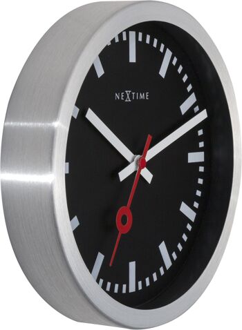 Horloge murale/Horloge de table - 19 cm - Aluminium - 'Station Stripe' 2