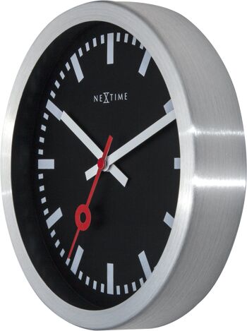 Horloge murale/Horloge de table - 19 cm - Aluminium - 'Station Stripe' 3